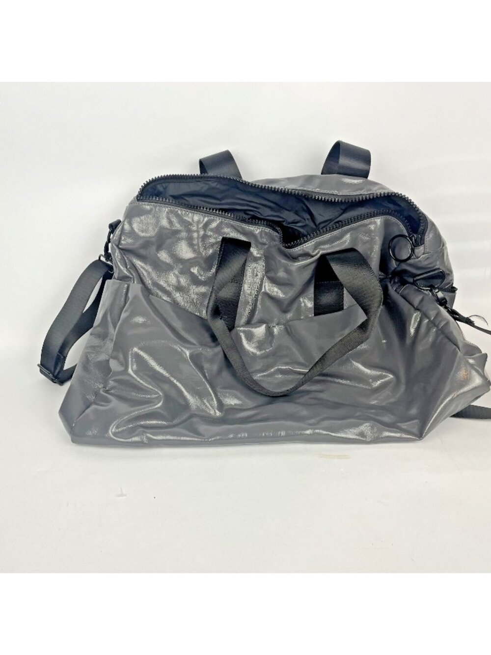 Fabletics Gray Minimalist Duffel Gym Bag – Lightweight Nylon Travel Tote